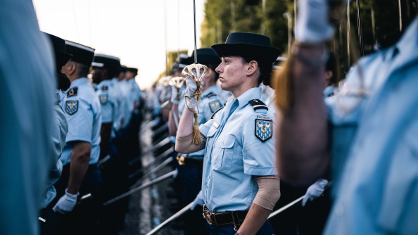 Répétitions du défilé du 14 juillet pour le 2e groupement de l'Académie militaire de la gendarmerie nationale